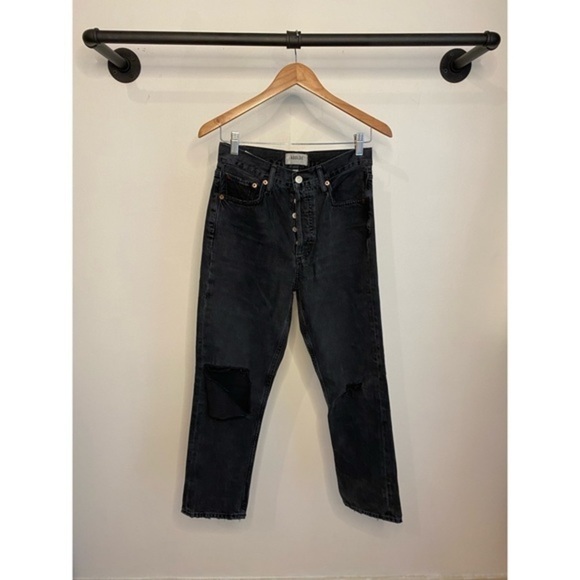 AGOLDE Riley High Rise Straight Crop Distressed - Picture 4 of 9